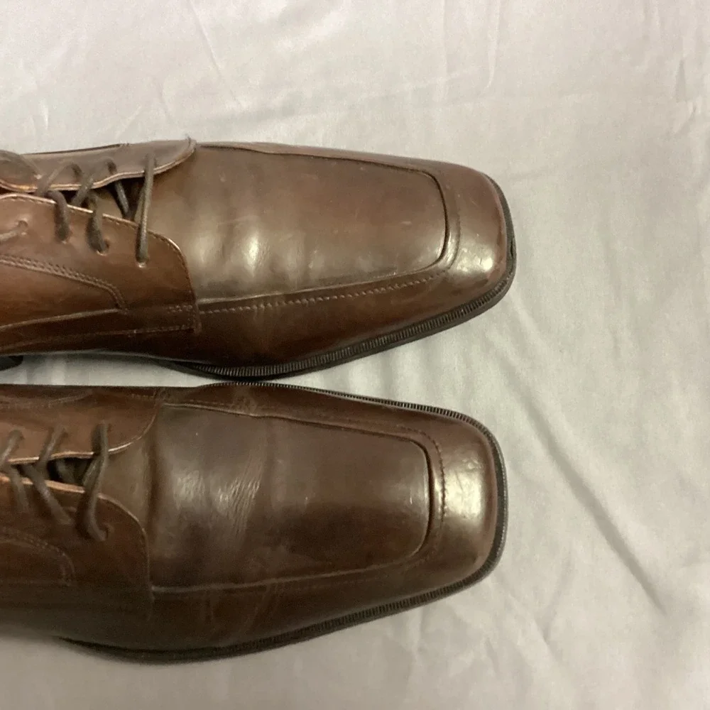 Florsheim Brown Leather Dress Shoes Square Toe‎ Oxfords Lace Up 9.5 D